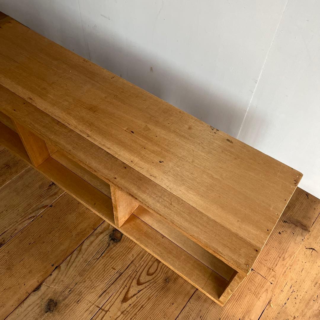 アンティーク ローボード シェルフ 仕切り棚 テレビ台 本棚 無垢材 無塗装 ②