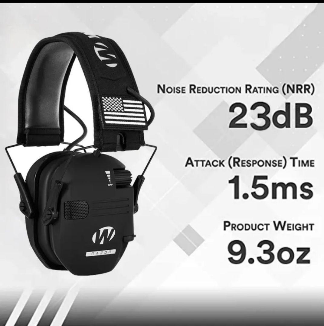 サバゲーマー必見！WALKER'S RAZOR　電子防音イヤーマフ　ブラック