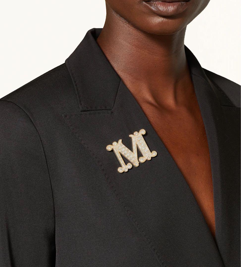Max mara 定番 クリスタル x ゴールド　ブローチ