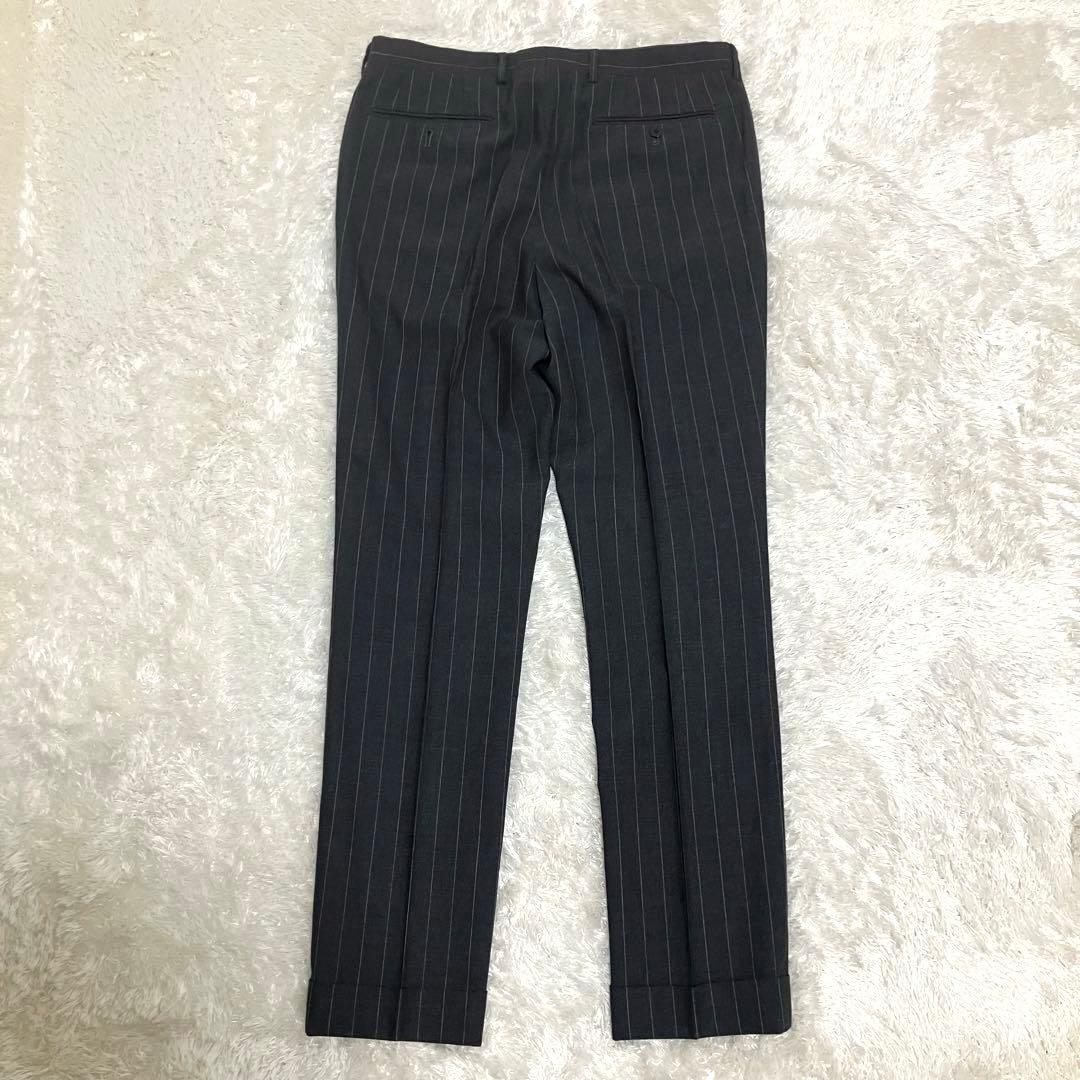 極美品✨ ビームスF ウール モヘア混 ダークグレー 48 8R スーツ L