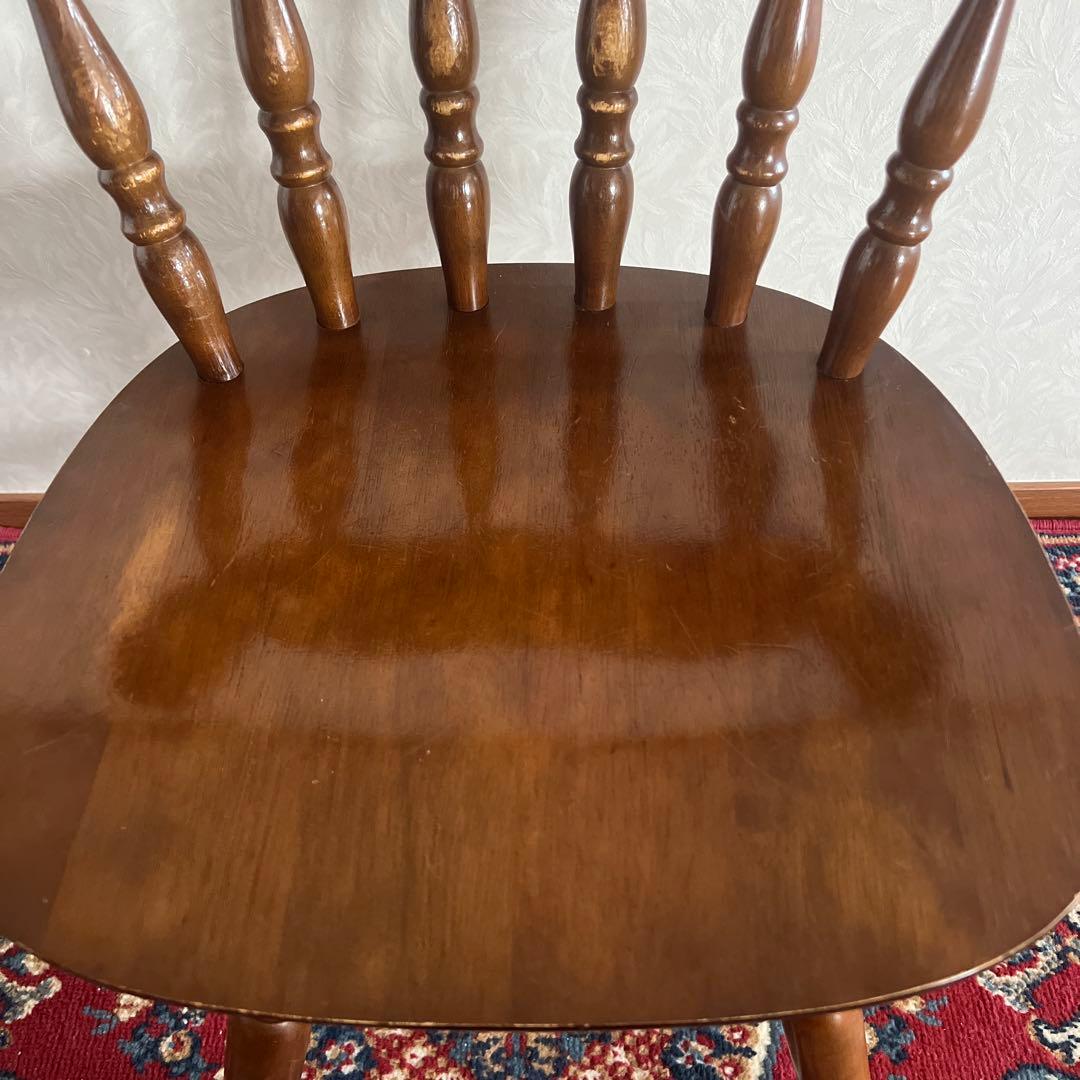 ウィンザーチェア 木製 回転チェア レトロ 回転式 ダイニングチェア ①