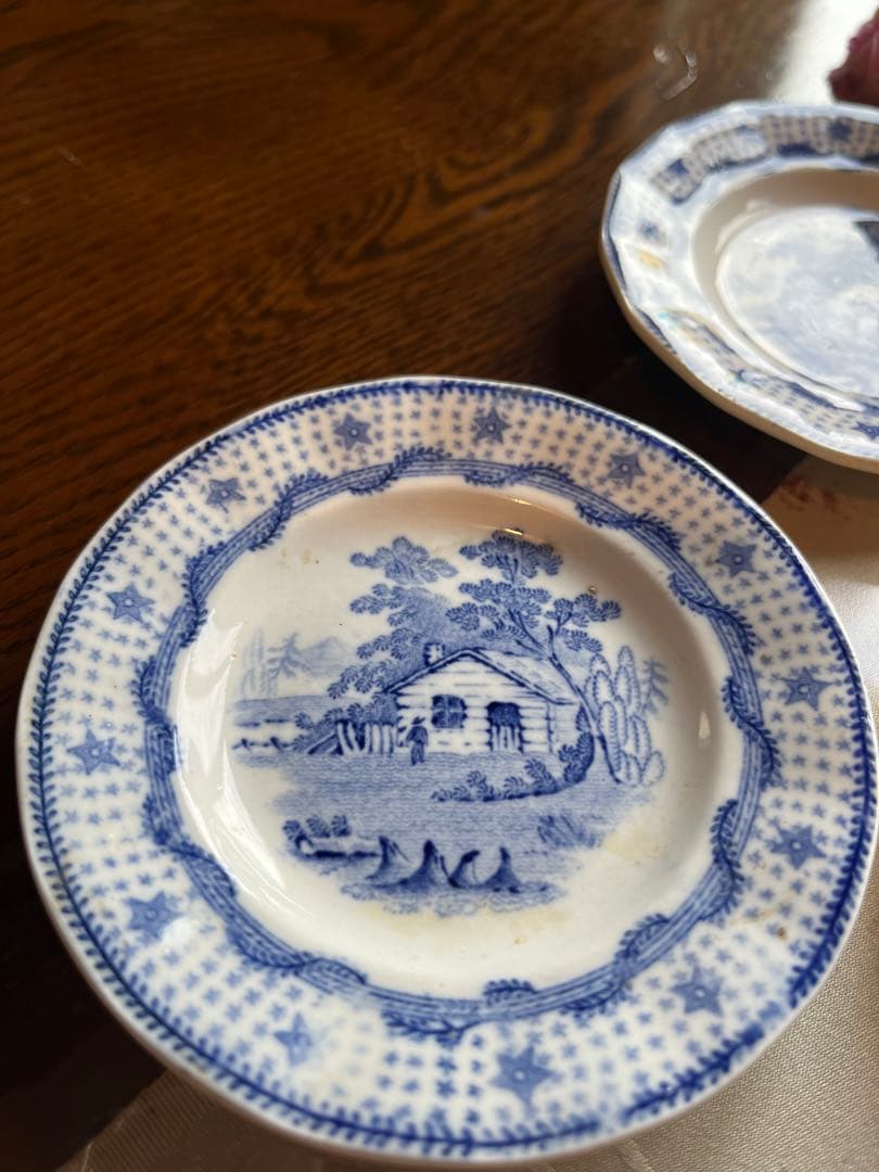 A737 西洋アンティーク　オランダ　デルフト　豆皿　手塩皿　5枚