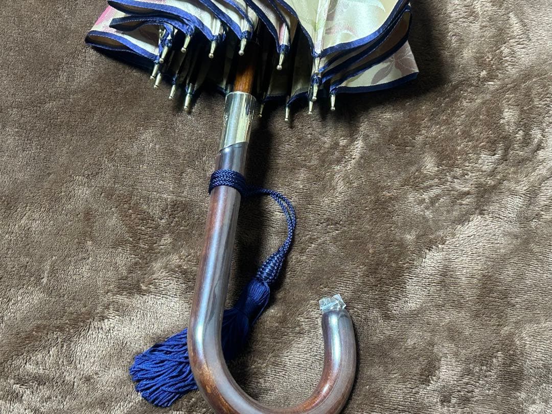 【美品】前原光榮商店 雨傘 親骨16本 濃紺 ダーク　　ネイビー 紳士傘 婦人傘