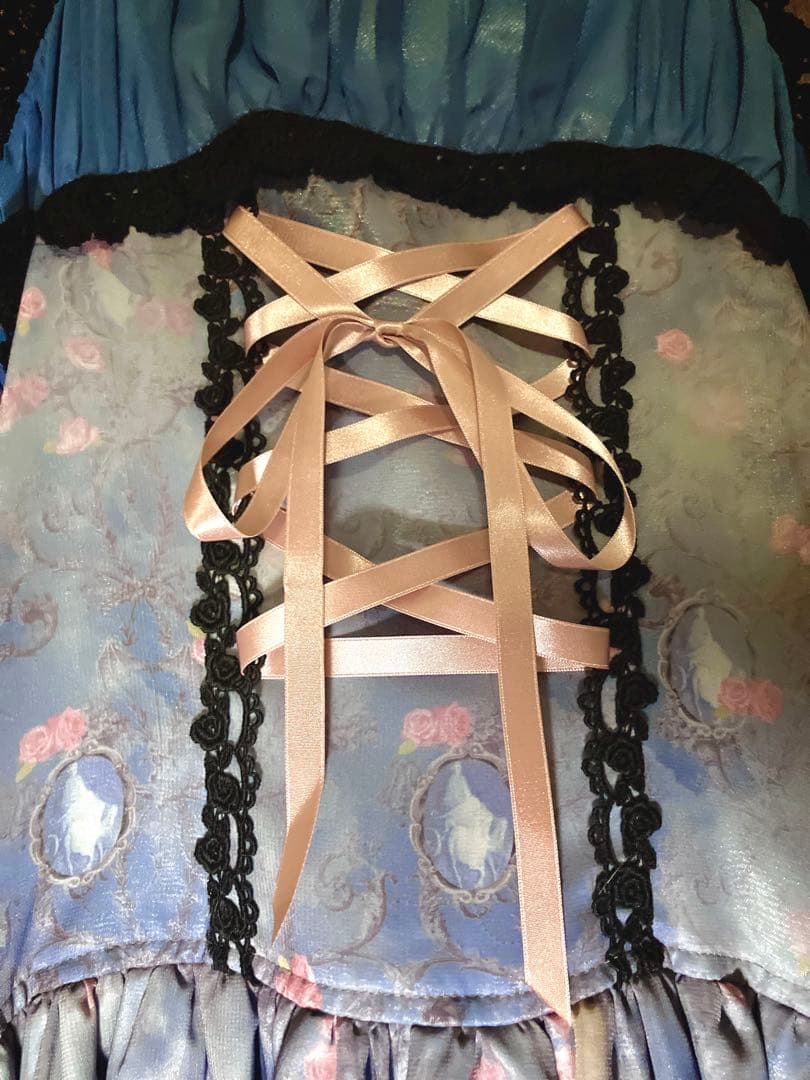 タグ付未使用　Vampire Lament柄 ジャンパースカート Ⅰ 型　ブルー