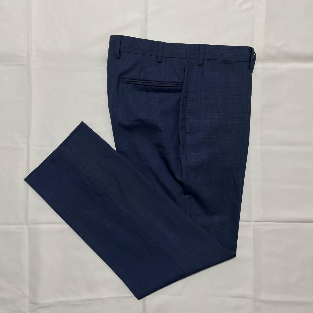 極美品✨️HILTON コロンボ super130 スーツ 紺 チェック A6