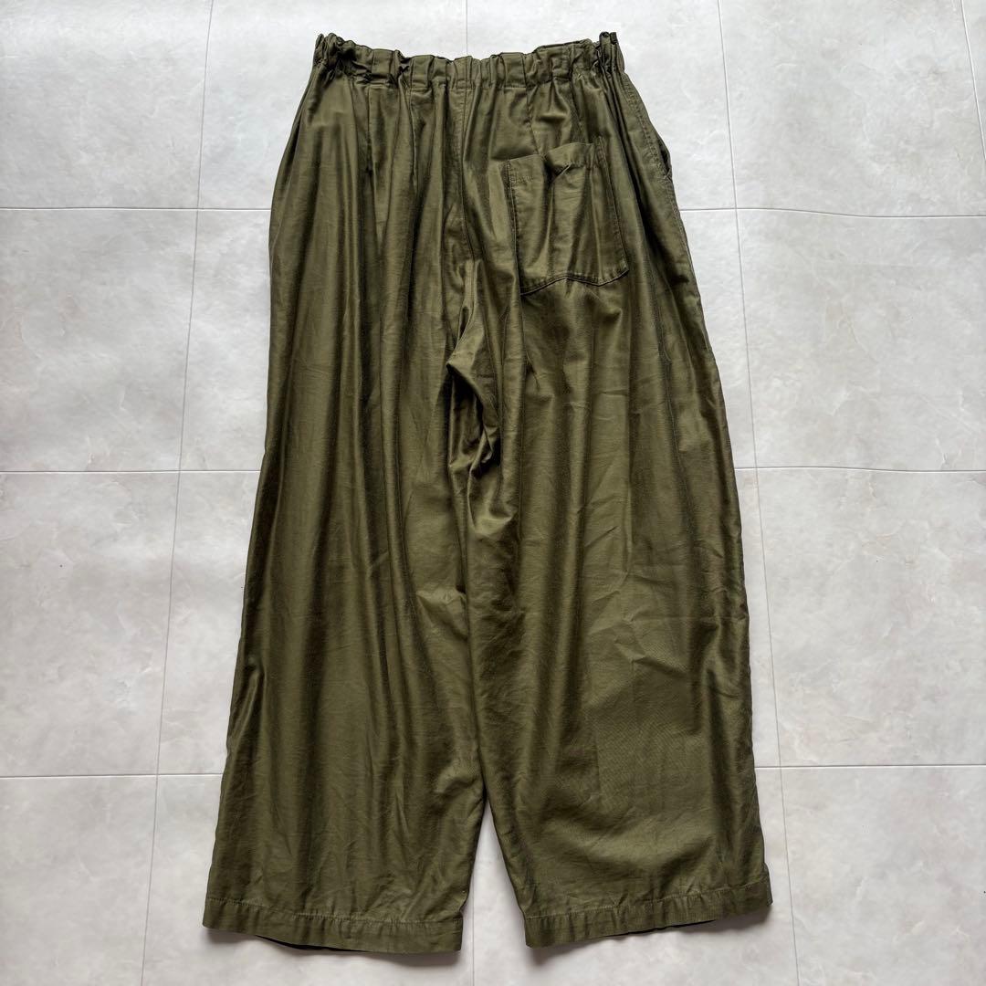 mizuiroind ミズイロインド モールスキン ワイドカーゴパンツ カーキ