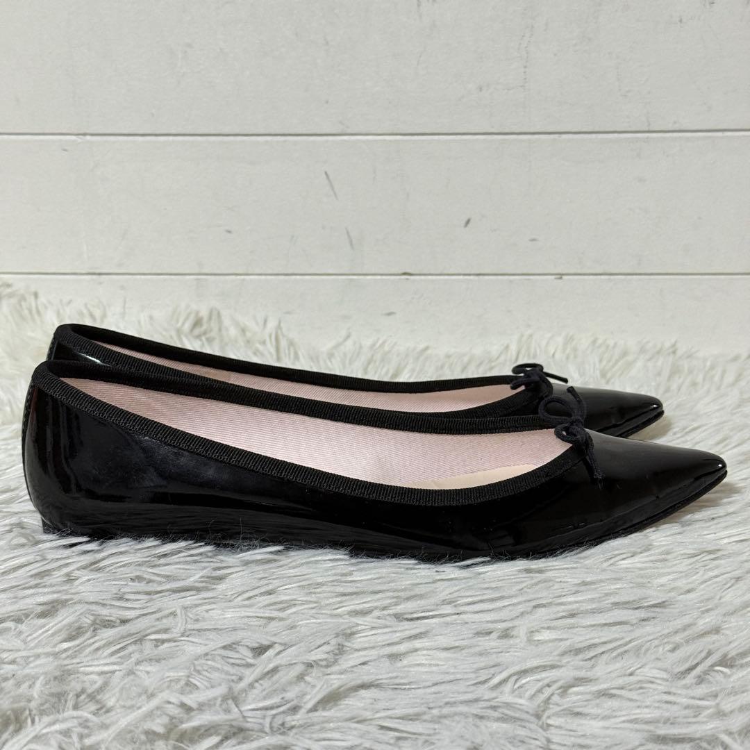 未使用級✨レペット　ブリジット　エナメル　ポインテッドトゥ　39 1/2 黒