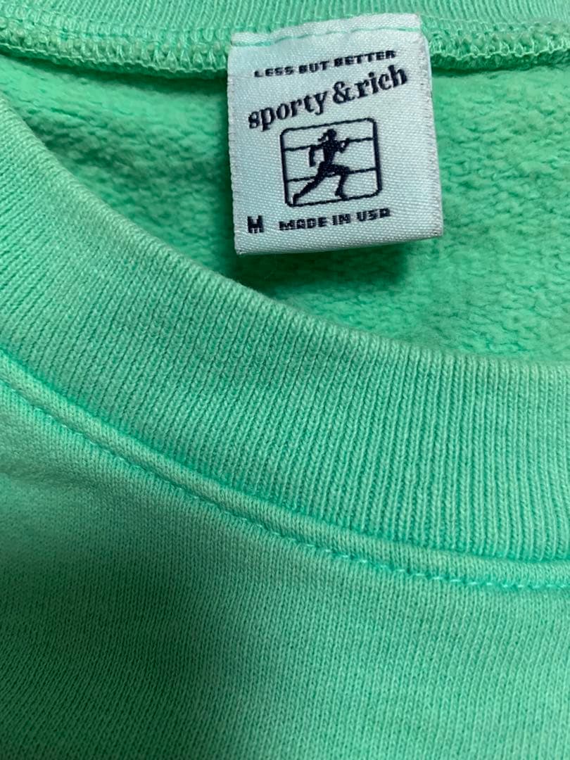 Sporty & Rich Fun Logo Crewneck パステルグリーン