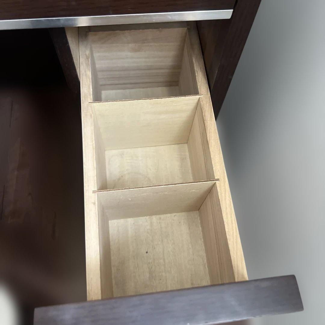 ダークブラウン三面鏡ドレッサー　※椅子別売り