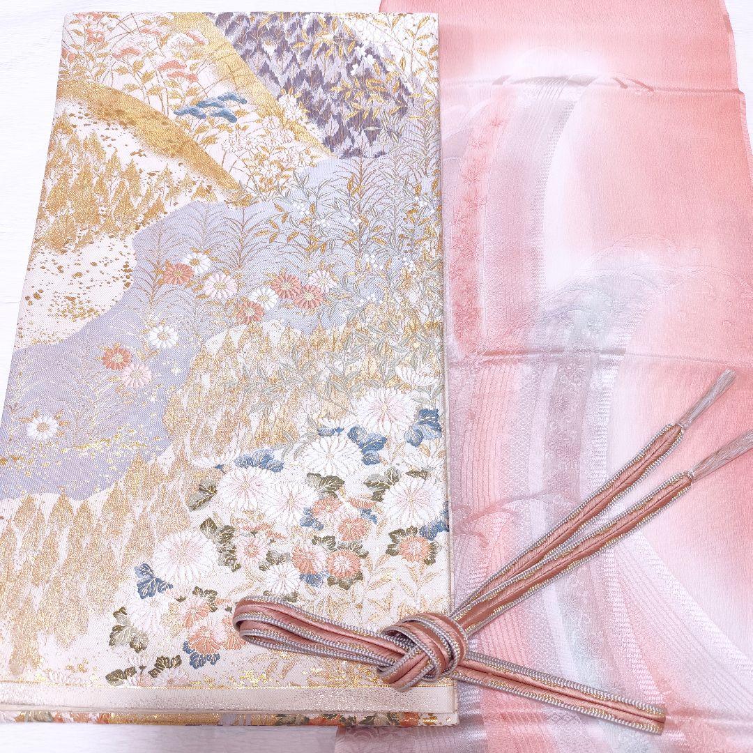 ❰6391❱ フルセット　訪問着　袋帯　帯〆　帯揚げ　正絹 入学式 七五三　着物