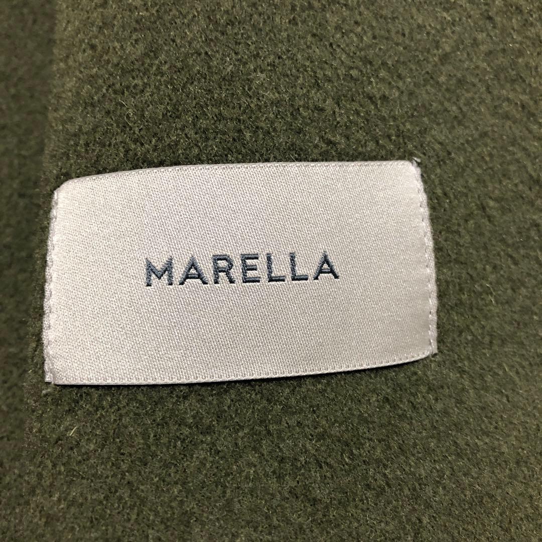 MaxMara MARELLA マフラー付 ノーカラーコート M ウール 高級