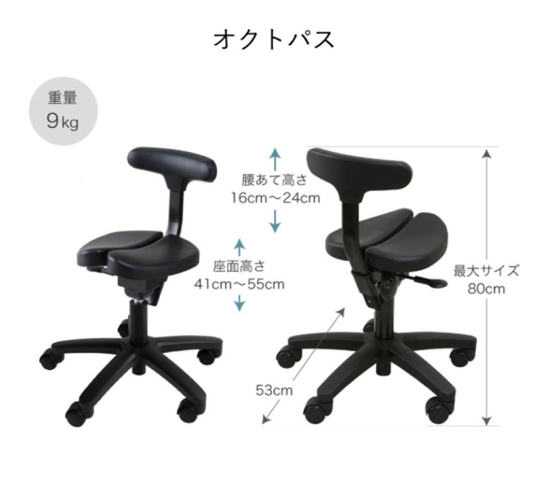 アーユルチェア オクトパス ブラック ayur chair 姿勢矯正 在宅ワーク