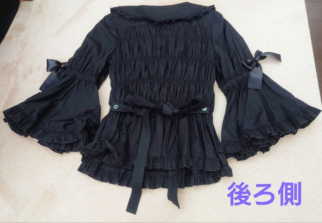 丸襟姫袖　メタモルフォーゼ　ロリータ　ブラウス　ブラック