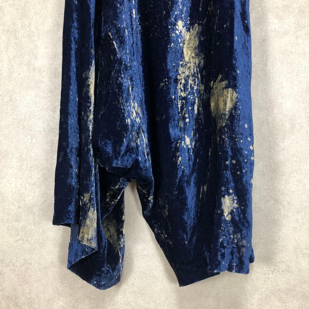 Y's ワイズ 2019SS ベロア サルエルワイドパンツ ネイビー