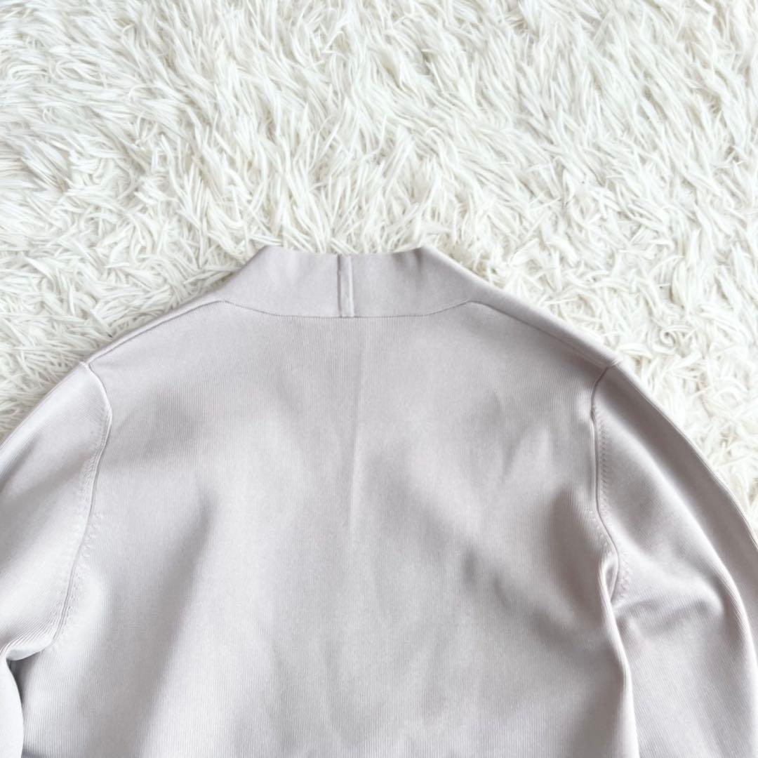 【新品タグ付】ソージュ　ロングニットジャケット　ライトグレー　ロング丈