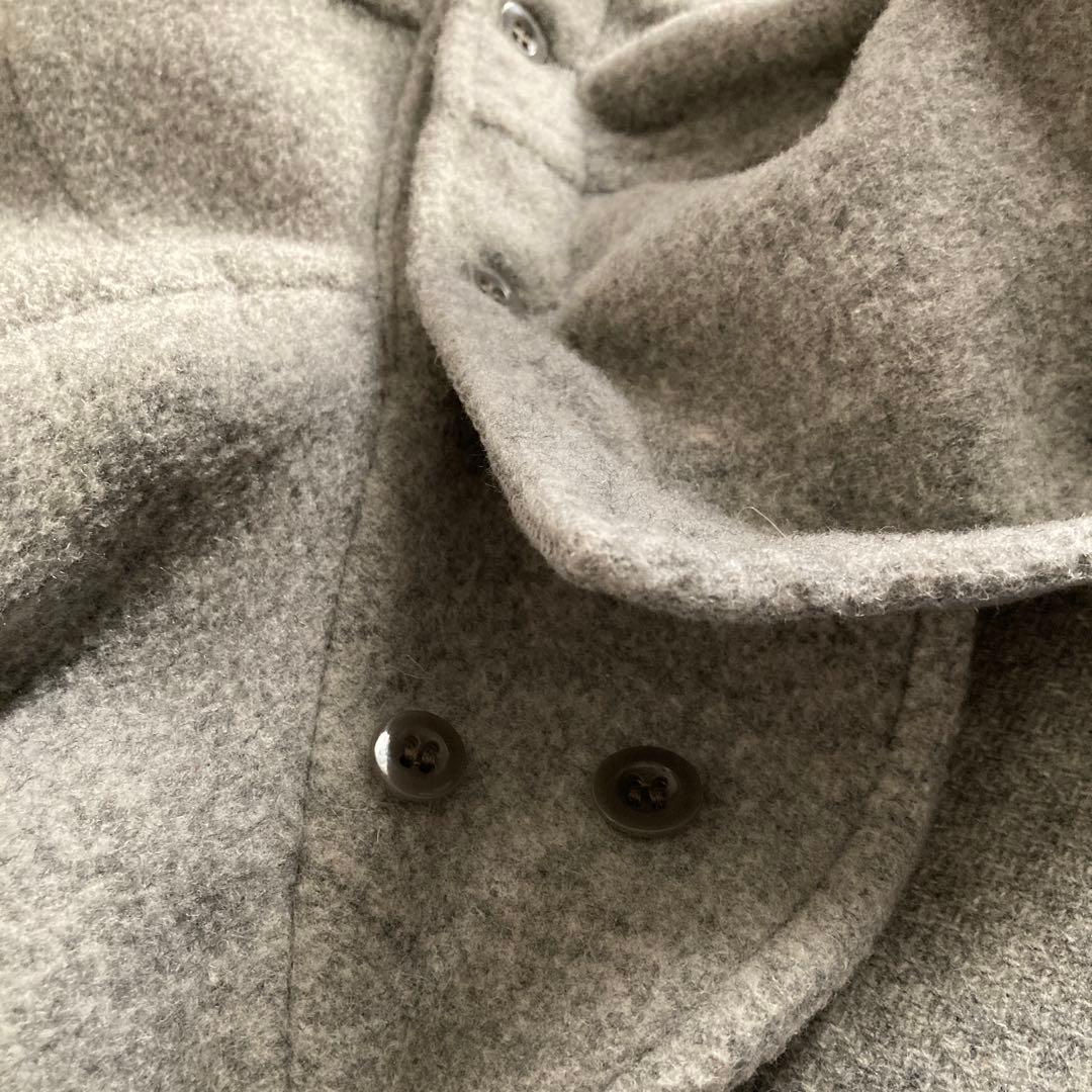 極美品　DANTON ウールモッサ・フーデイロングコート　グレー系　メンズ38