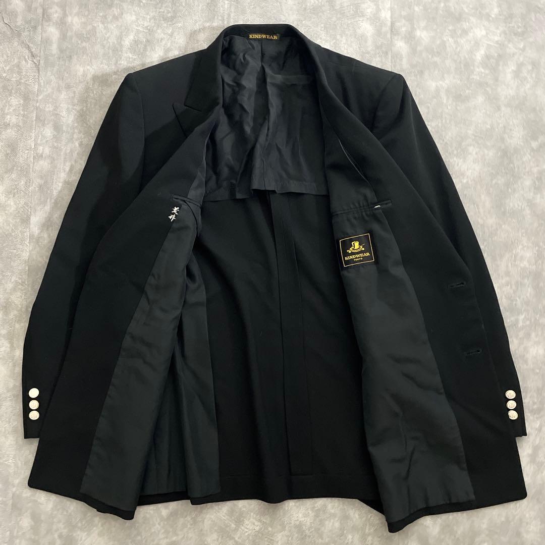 極上 白金ボタン 漆黒ダブルブレストスーツ Saint Laurentネクタイ