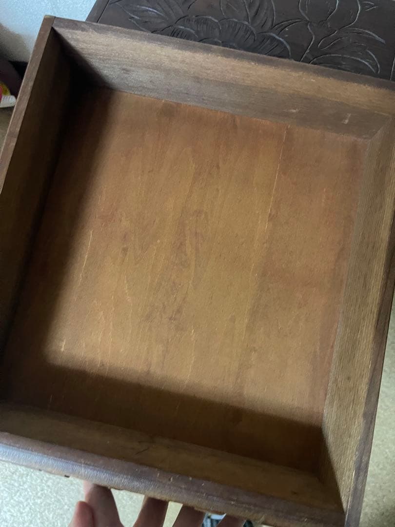 希少　アンティーク　日光彫？軽井沢彫？箪笥　5段式　引き出し　入手困難