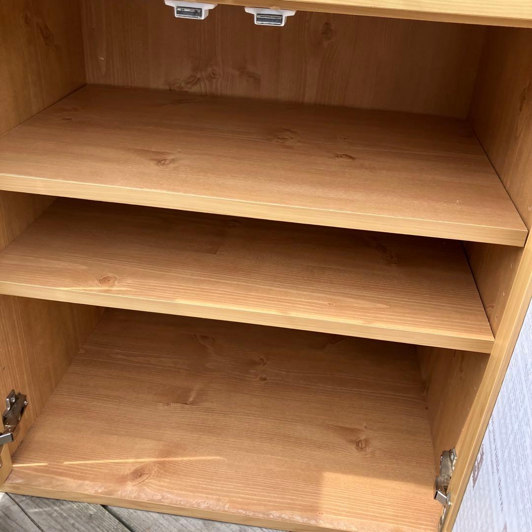 北欧レトロ モザイクガラス扉 木製サイドボード 飾り棚 食器棚 カップボード