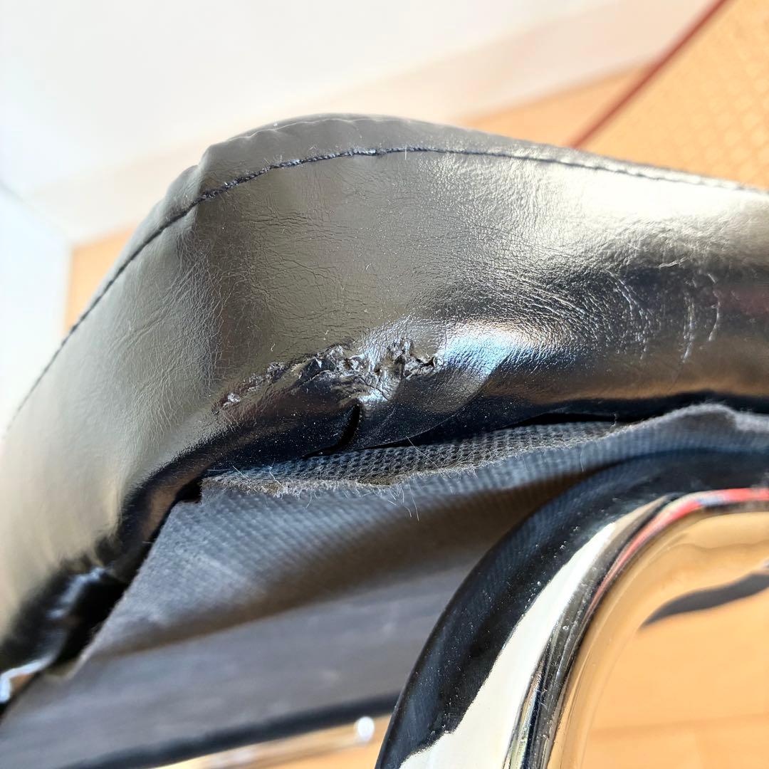 ダイニングチェア ラタン調 レザークッション カンティレバーチェア 合皮