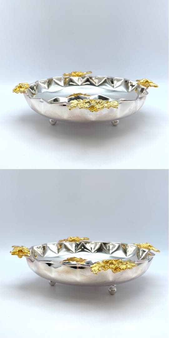 【S】銀座和光 WAKO 銀仕上げ 手編み トレイ 3点セット