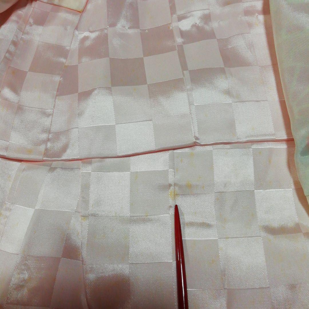 七五三　着物セット　正絹　3歳　オフホワイト×桃色