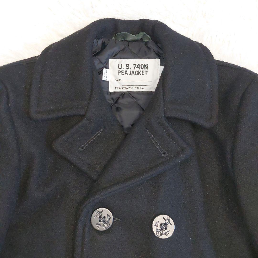 美品✨USA製 Schott ピーコート ダブルブレスト キルティング 錨ボタン
