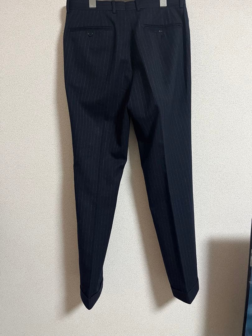 りす　リングジャケット　ストライプサキソニースーツ　ネイビー　サイズ42