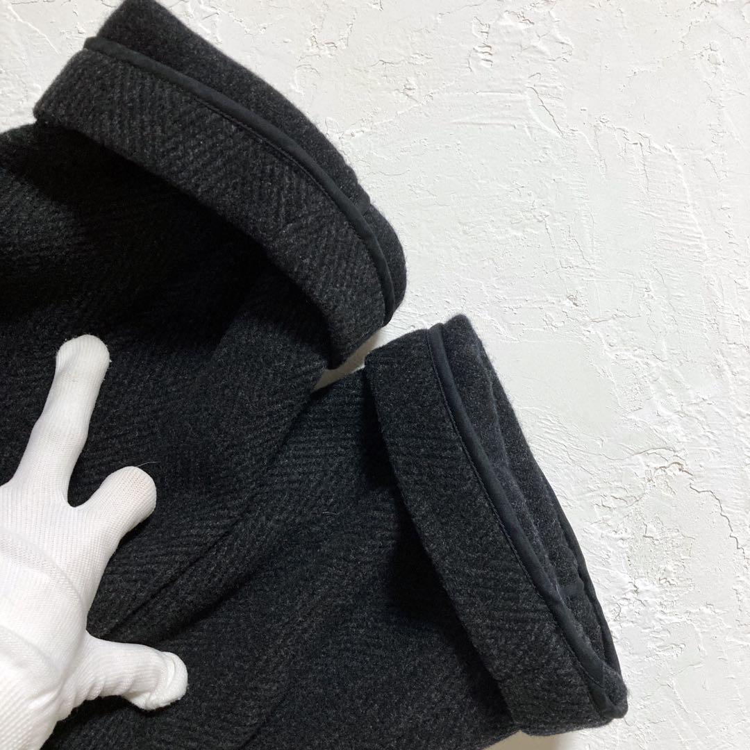 ラコステ　ヘリンボーン　ダッフルコート　フード　グレー　L