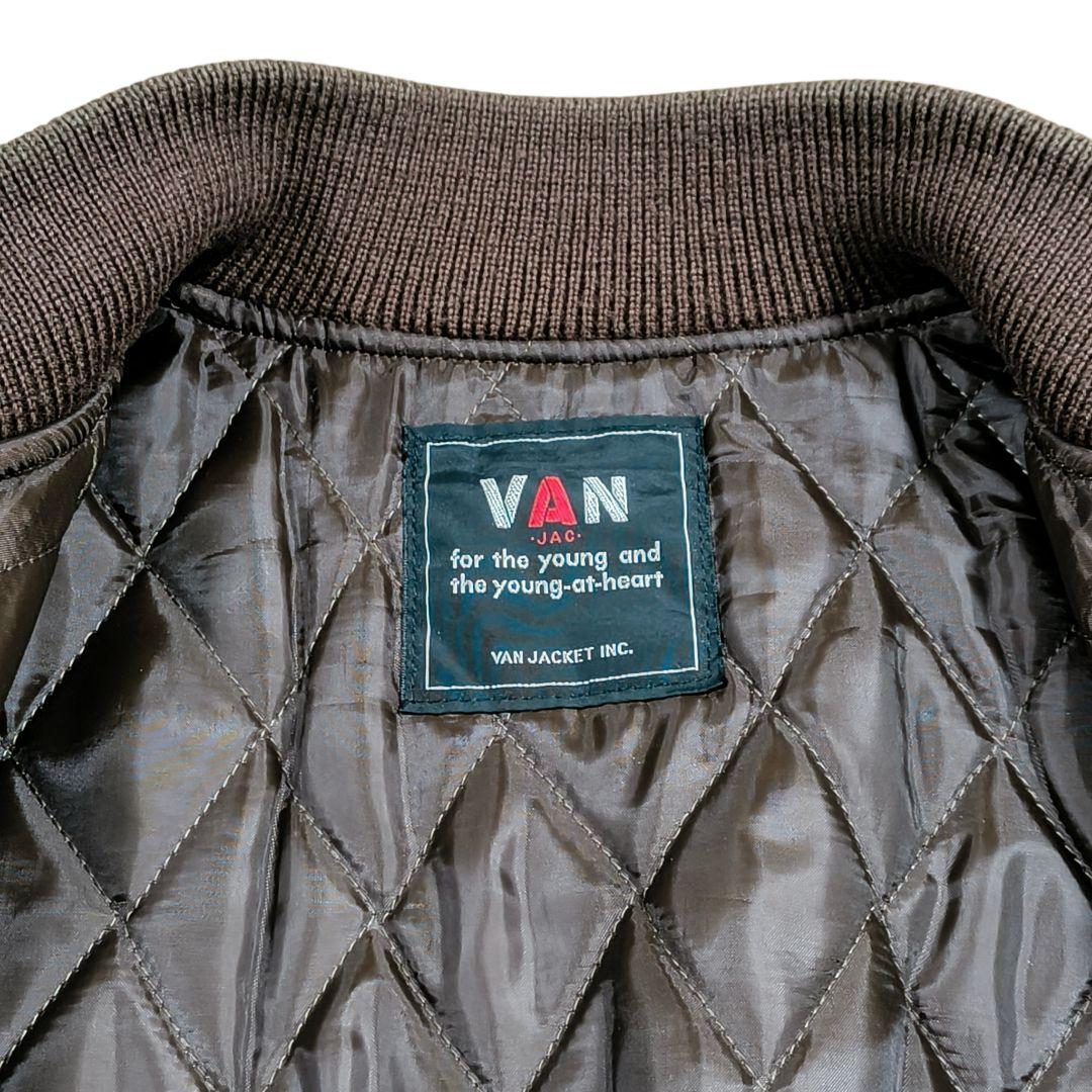 希少✨️VAN JACKET ヴァンヂャケット スタジャン 茶×黒 袖レザー M