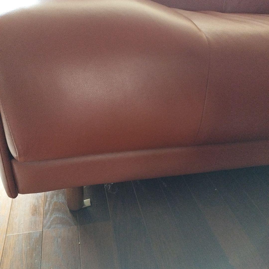 フランスベッド　ブラウン本革ソファ、ソファベッド