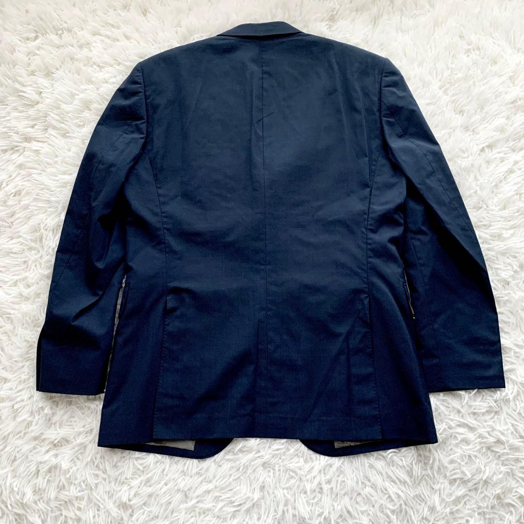 【希少 美品】ポールスミス シルク混 セットアップ スーツ 地図柄 ネイビー