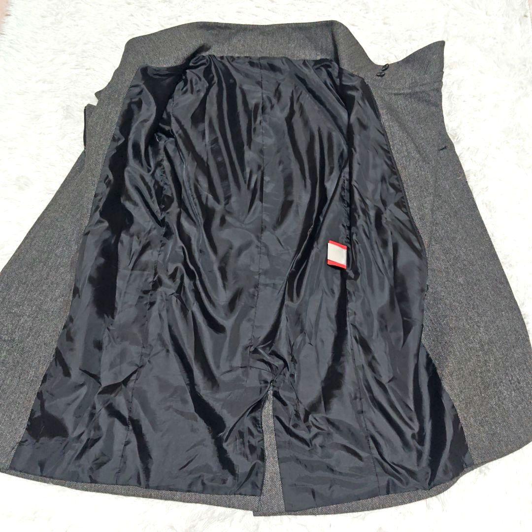 未使用級　アンコロック　ヘリンボーン　ウールコート　ユニセックス　ラップ