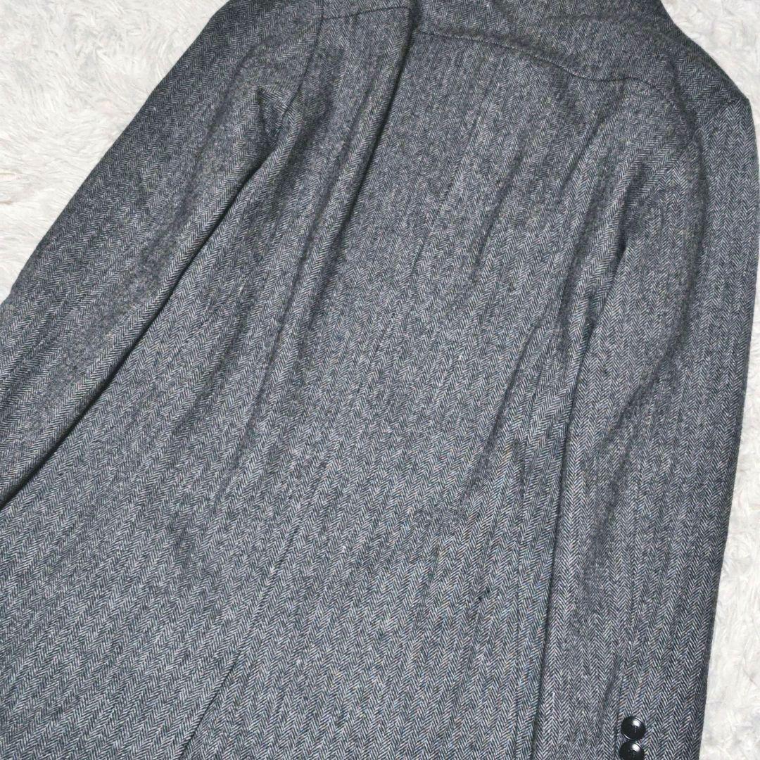 未使用級　アンコロック　ヘリンボーン　ウールコート　ユニセックス　ラップ