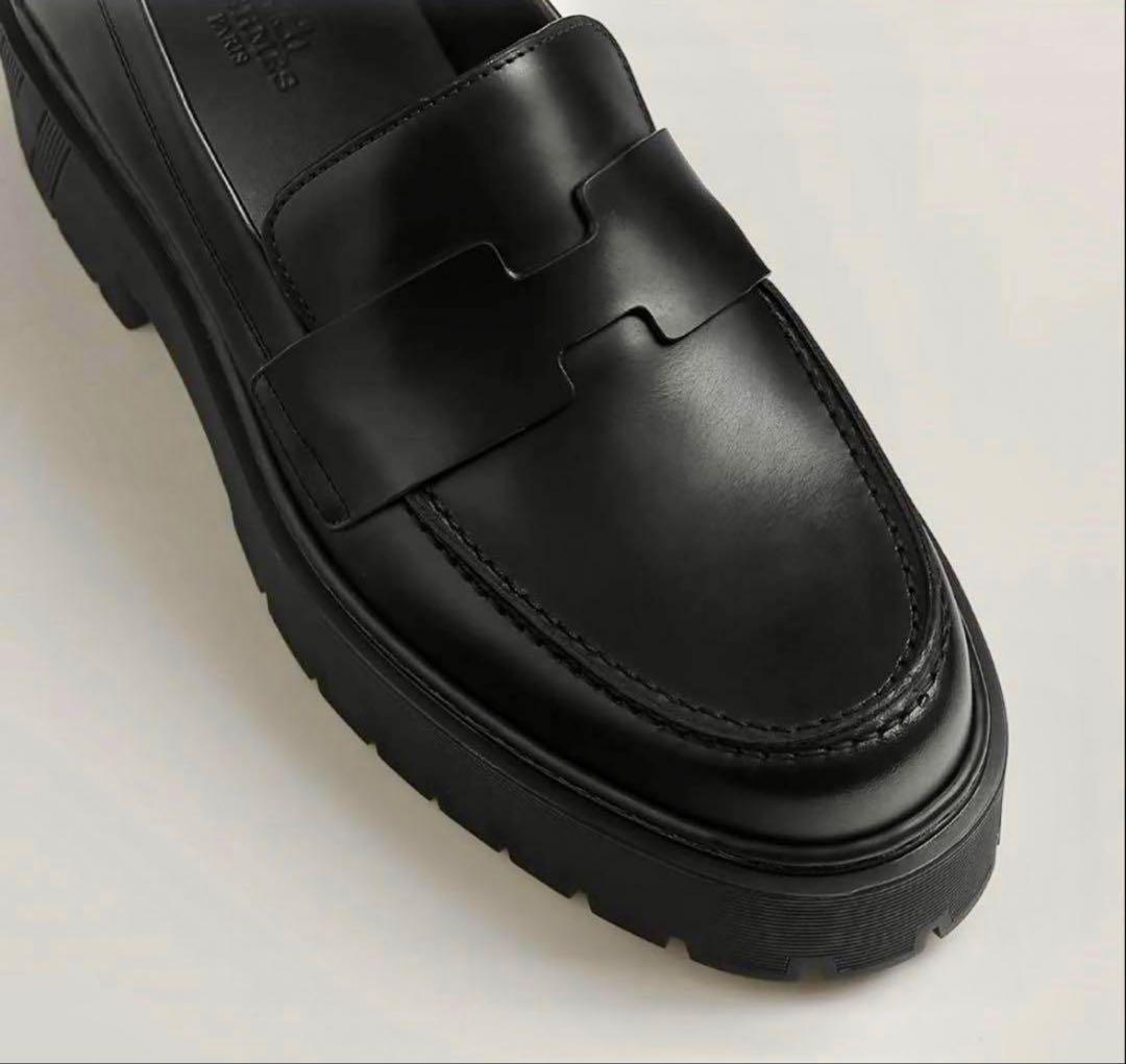 【美品】HERMÈSエルメス厚底ローファー ヒッチ希少