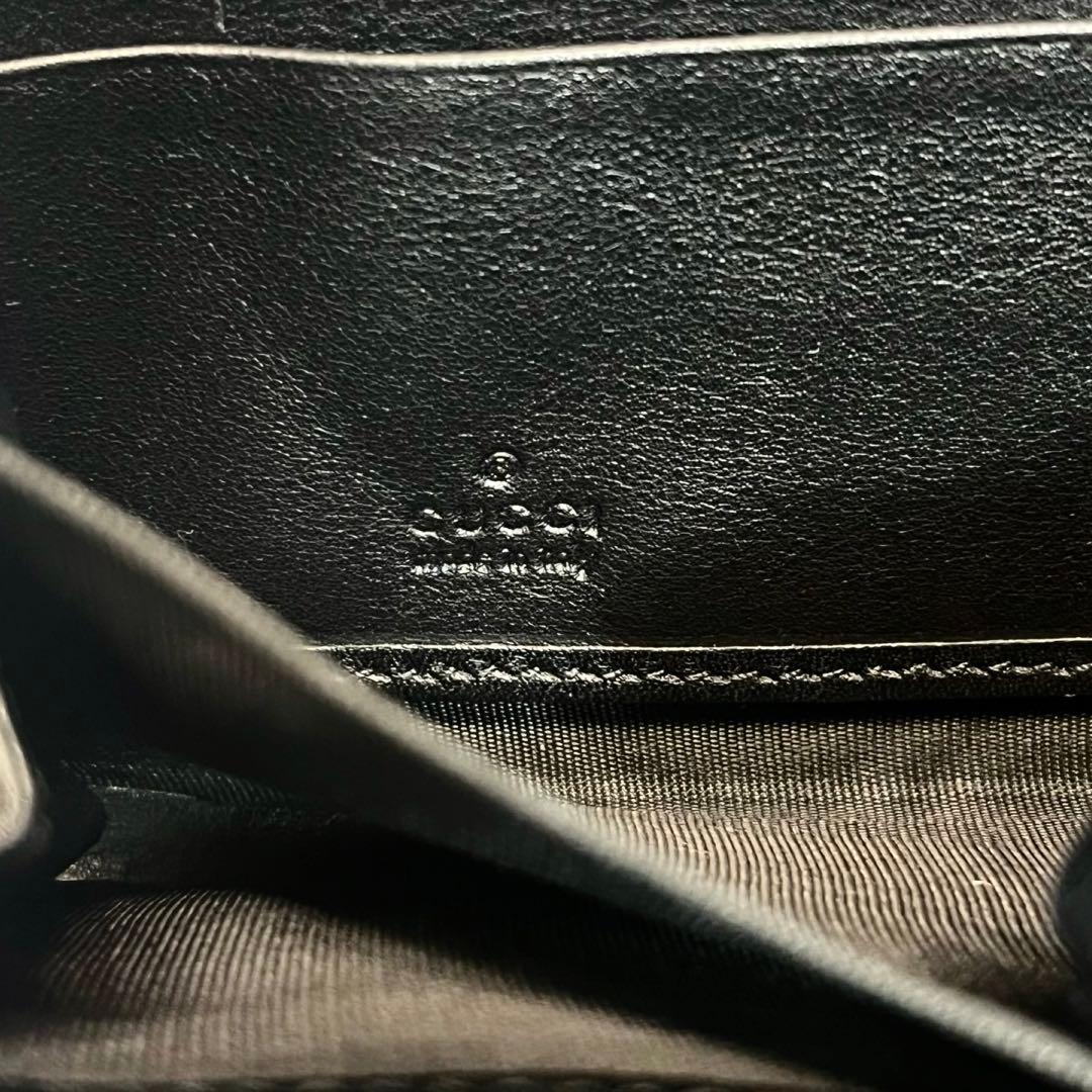 希少✨グッチ 長財布 ラウンドファスナー GGインターロッキング シマ 黒