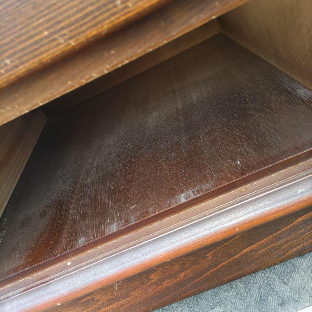 【状態良】オールドカリモク　キュリオケース　食器棚　2面採光