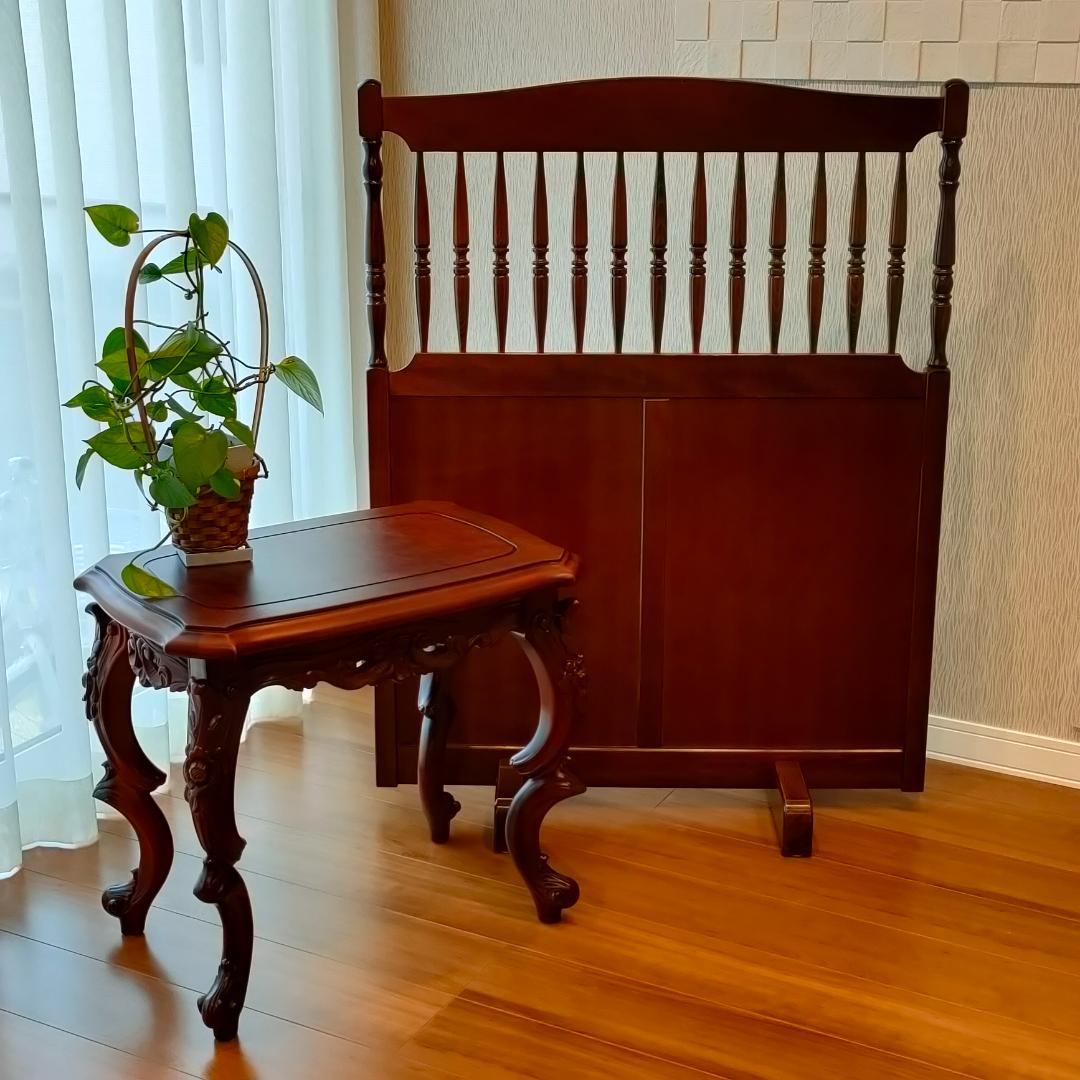 アンティーク　パーテンション　衝立　木製　挽物細工