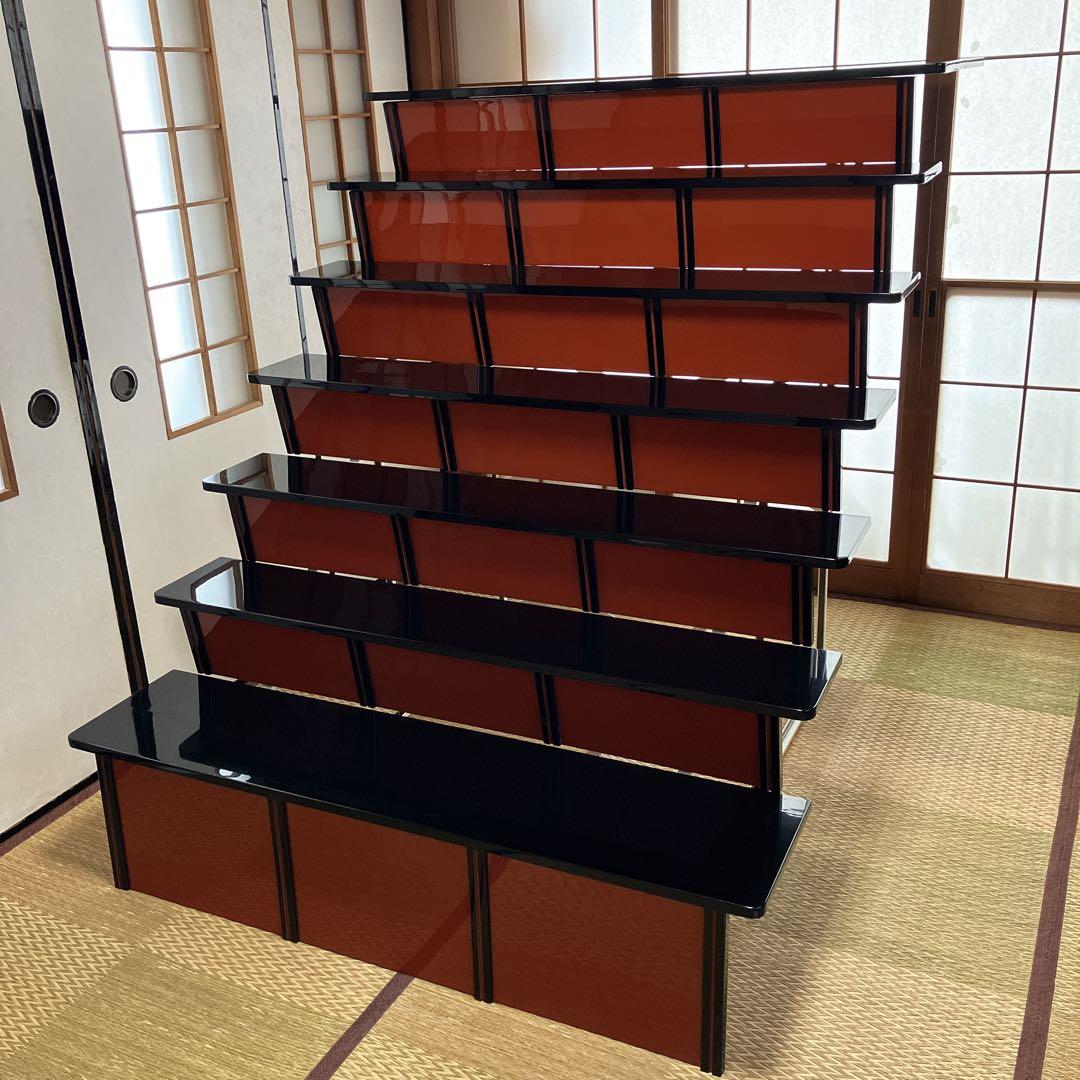 ①高級雛人形 7段40号 木製黒塗り 【①②③同時購入限定】