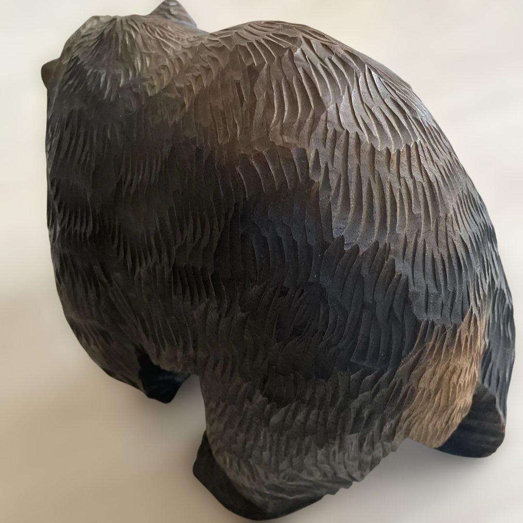 熊　木彫り　八雲　やくも　木歩作　彫刻 工芸品