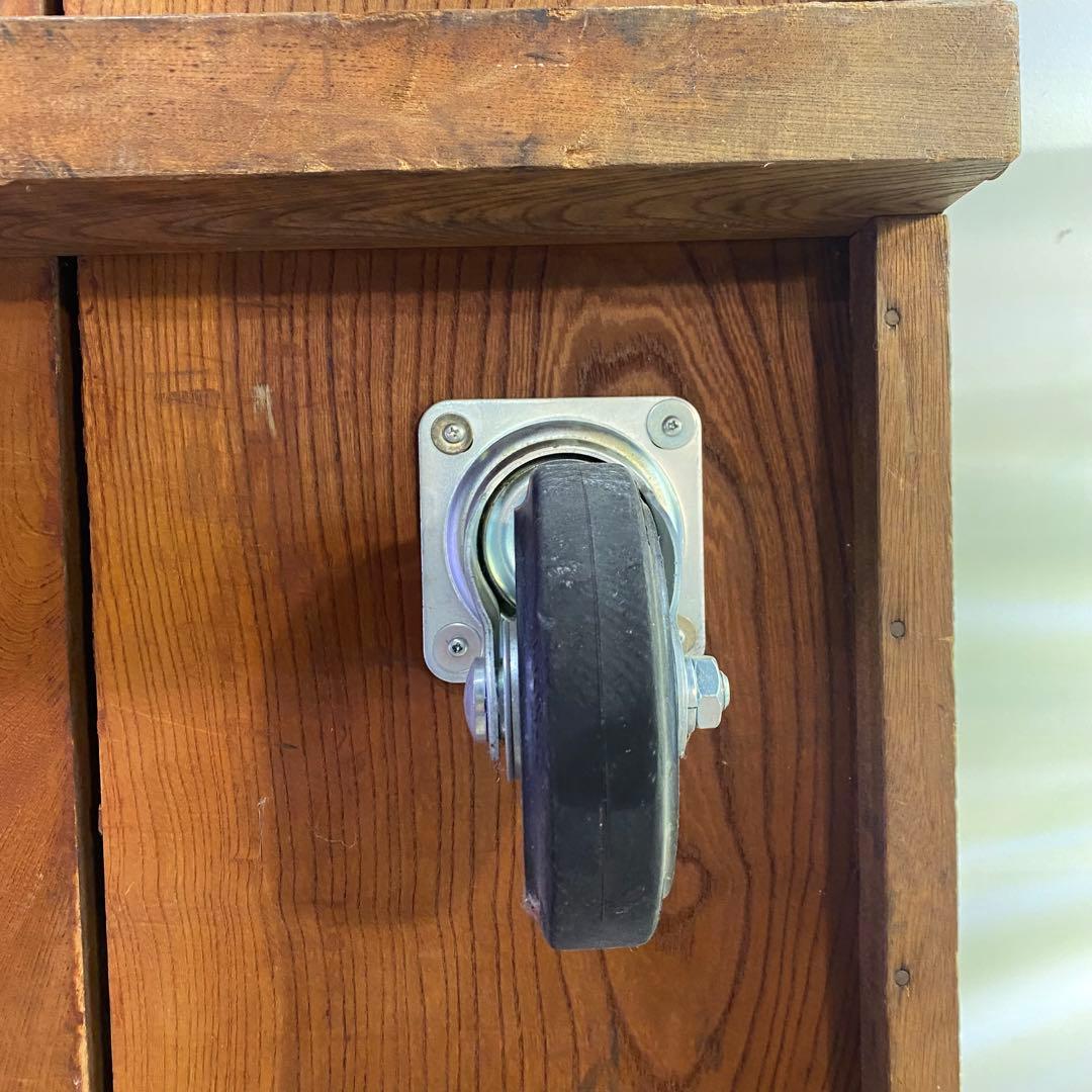 欅材ローテーブル キャスター付き 展示台 アンティーク