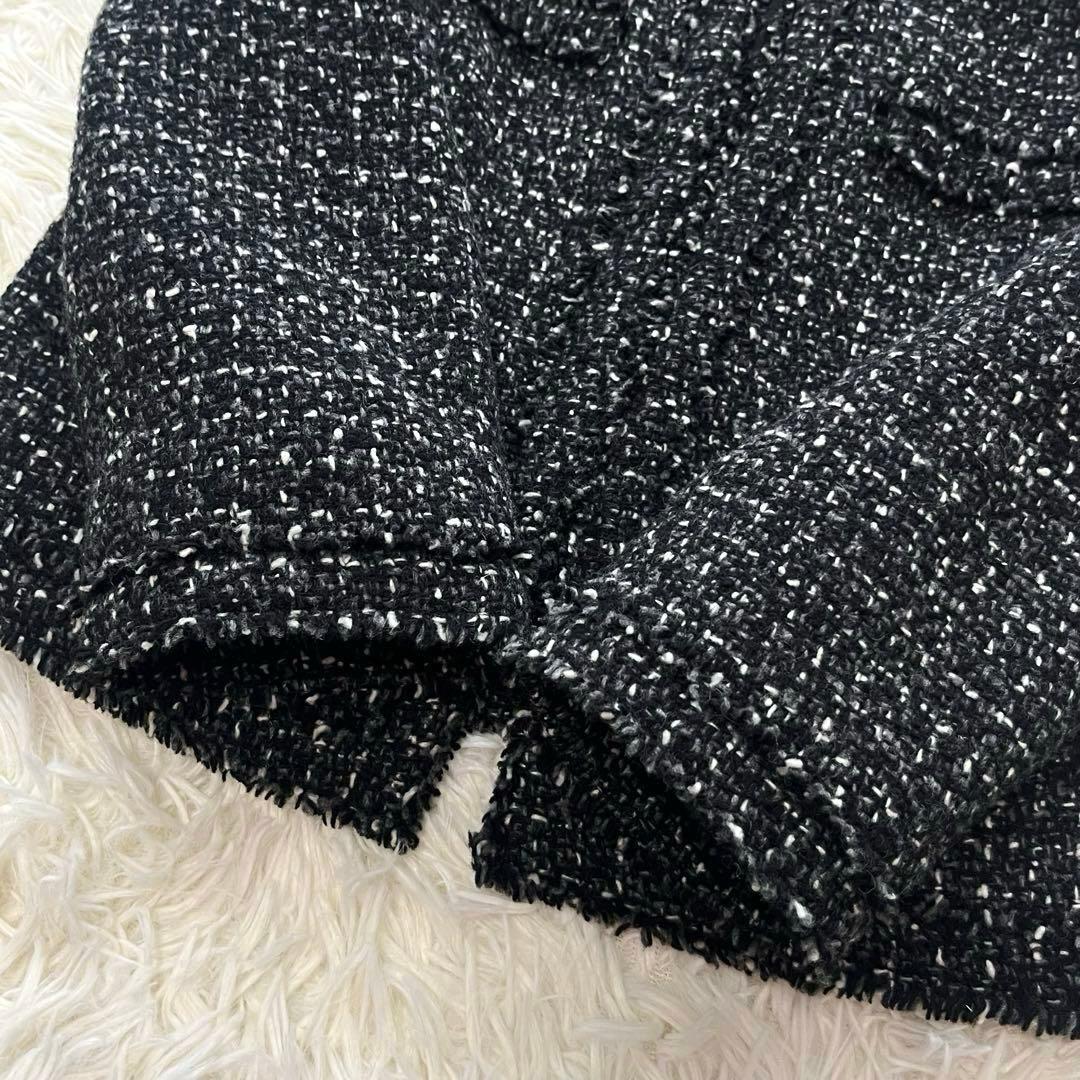 【訳あり】フォクシーブティック ツイードジャケット ノーカラー フリンジ