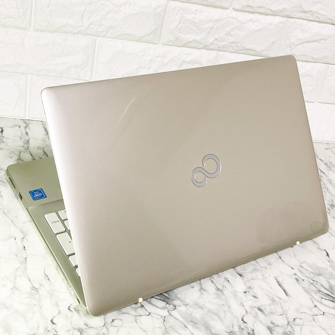 美品ゴールド✨Windows11✨爆速SSD薄型ノートパソコン✨カメラ・オフィス