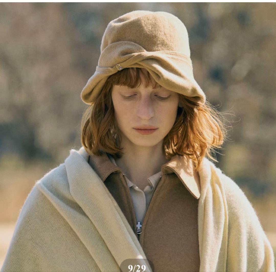 chisaki 帽子　Tieka ウール　カシミヤ　黒