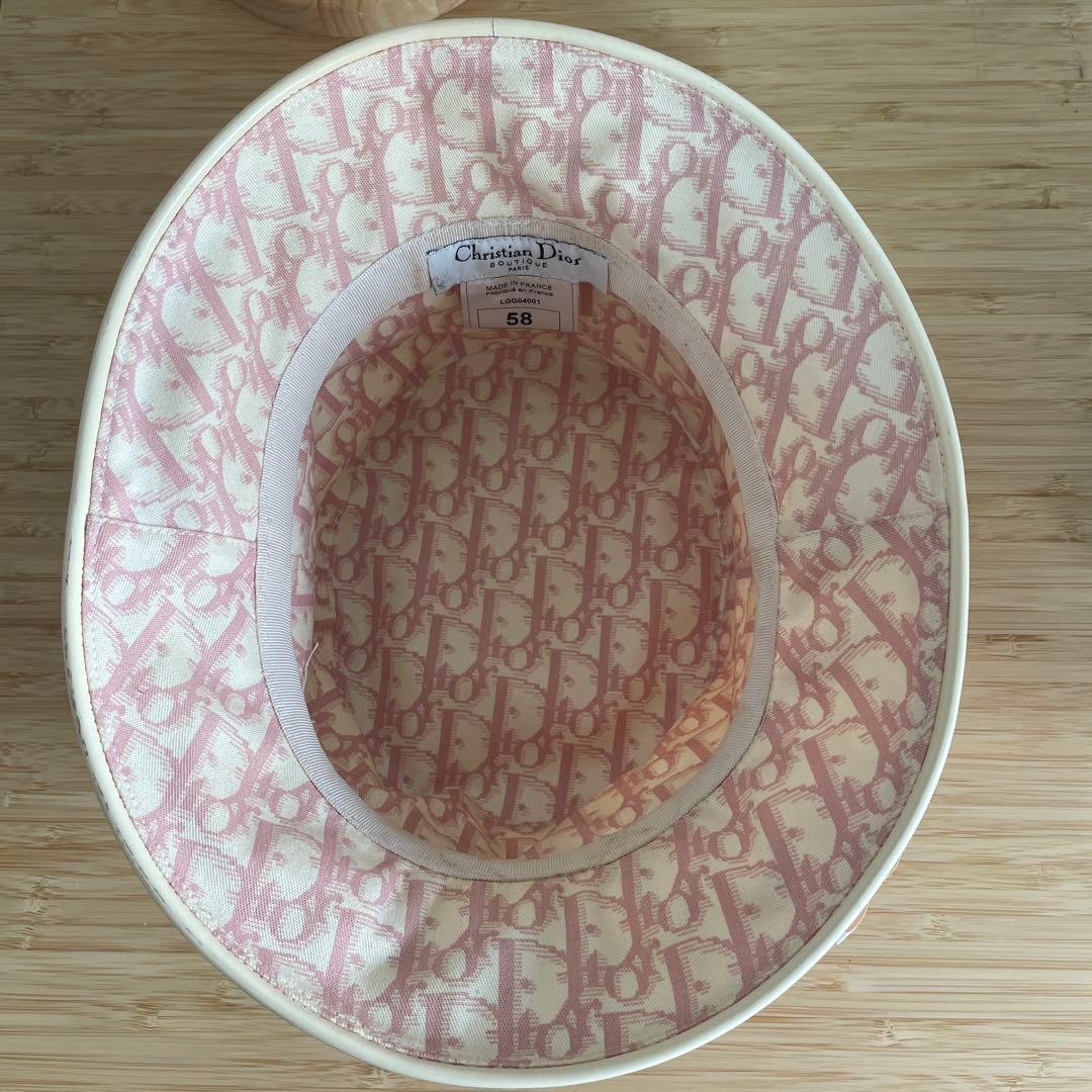 Dior ピンク　トロッター柄　バケツハット　サイズ58