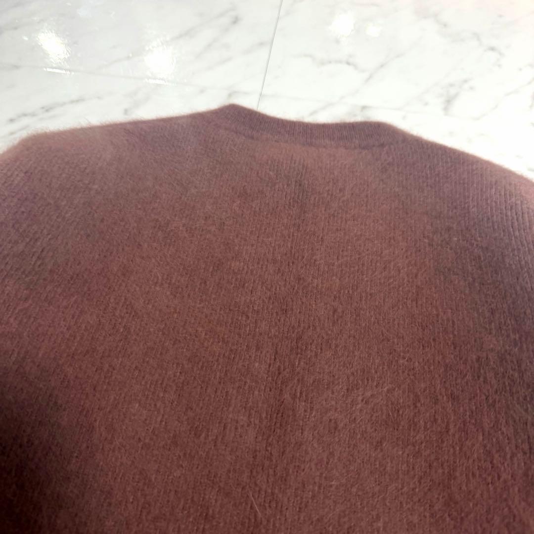 【美品】完売品✨️アニュアンス ラクーン ブレンド ノーカラー ニット ジャケット