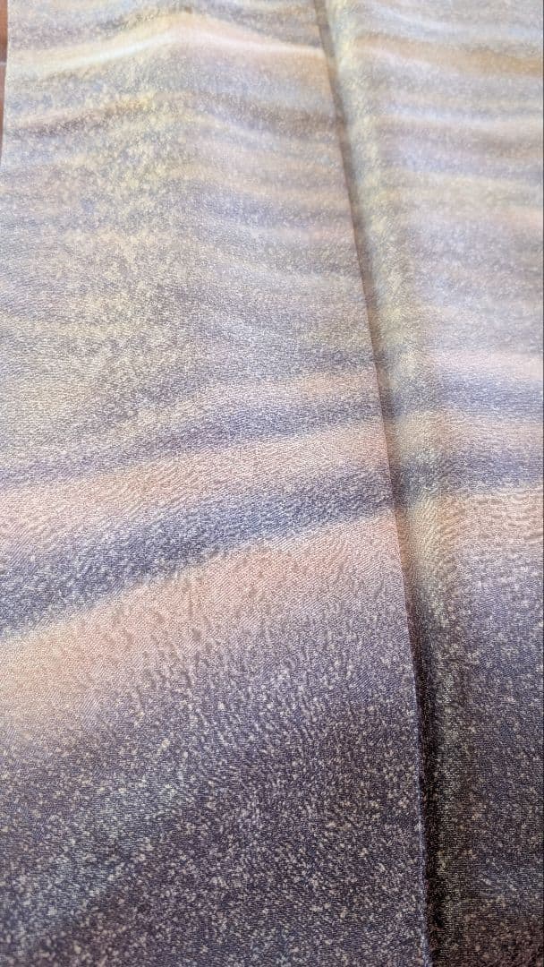 【美品•作家物】訪問着＆伊達襟•帯締め•帯揚げのセット 波模様 淡い紫色♪