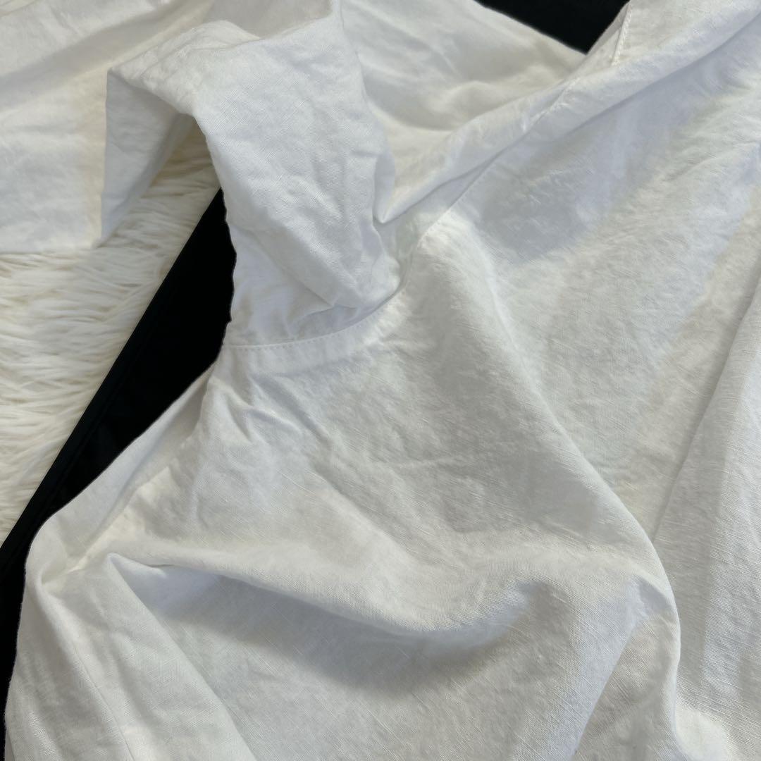 ✨大人気定番✨ネストローブ コットンリネンダンガリーフリルシャツ 近年