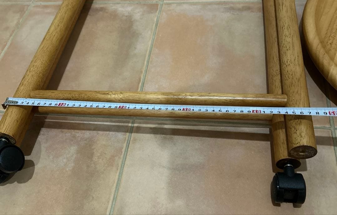 【manikoさま専用】北欧デザイン 木製　サイドテーブル キャスター③付き