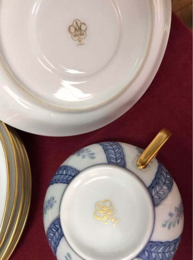 オオクラトウエン 大倉陶園 呉須更紗ティーカップ　極美品　六脚セット